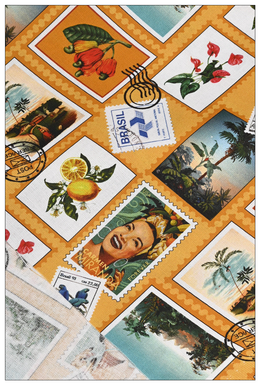 Cotton Nordic Stamp Girl Print Fabric