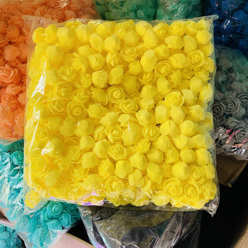 Lot 500Pcs Diameter 3cm Foam Rose Artificial Flowers Gifts Box Diy Wedding Christmas Home Decor art materials