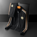 Men's Sports Embroidery Stitching Two-piece Set