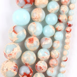 Blue Snakeskin Stone Handmade DIY Round Loose Beading
