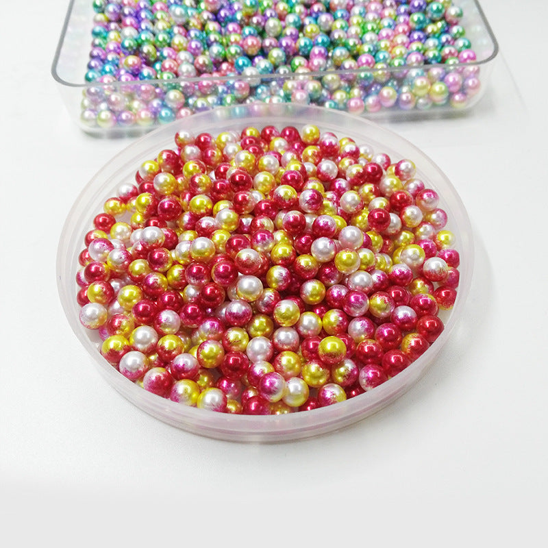 Color Acrylic No Hole Round Pearl Loose Beads Jewelry Making