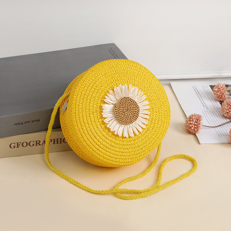 Пасторалӣ Style Raffia халтаи бофташуда телефони мобилӣ халта Crossbody