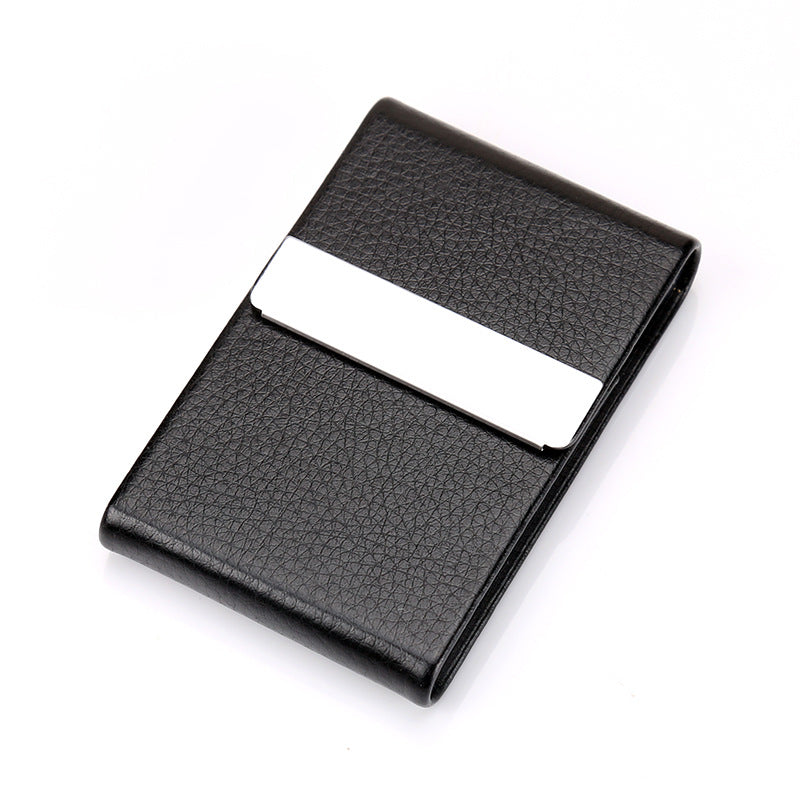 Vertical Stainless Steel Hardware Metal & Leather Cigarette Case