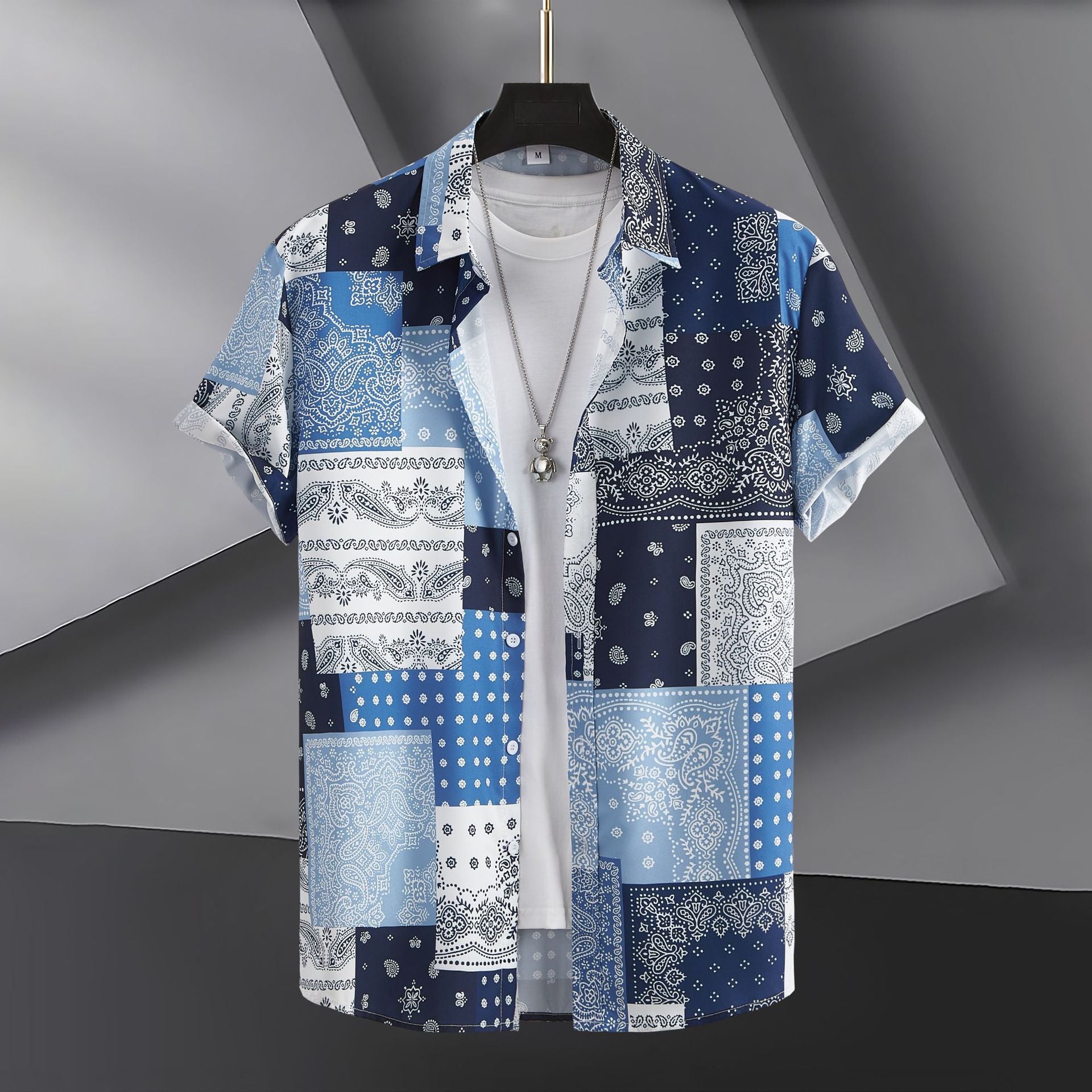 Men's Fashion Casual Digital Printing Short Sleeve Shirt