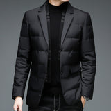 Winter men's suit detachable scarf collar casual down jacket
