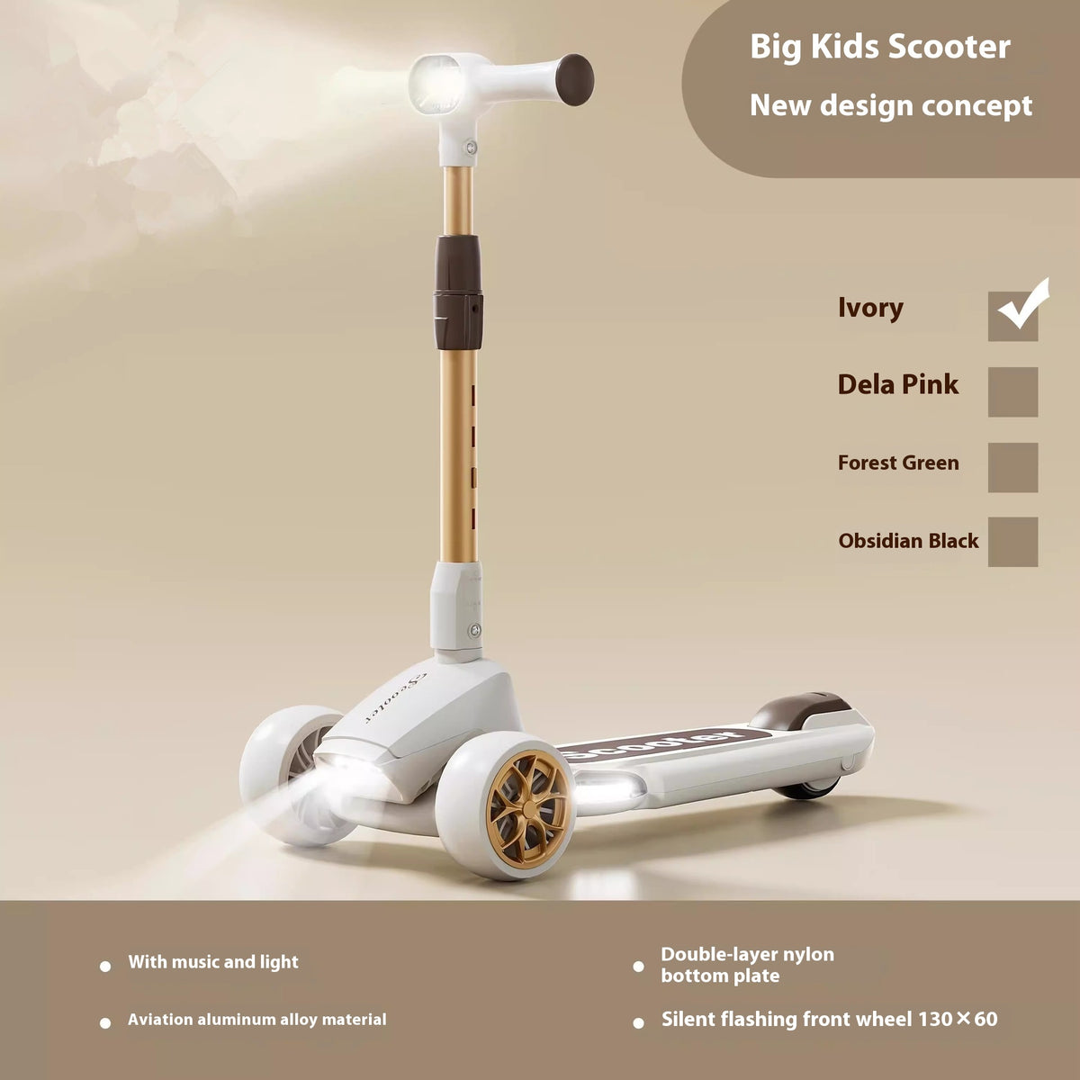 Foldable Scooter Music And Lighting