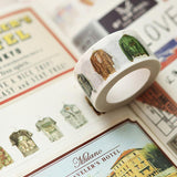 15 40mmx10m Vintage Travel Stamp Washi Tape Scrapbooking Pl