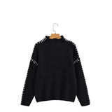 Women's Fashion All-match Casual Simple Style Stitching Sweater
