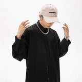 Драпированная рубашка с длинными рукавами, мужская рубашка-пальто в японском стиле