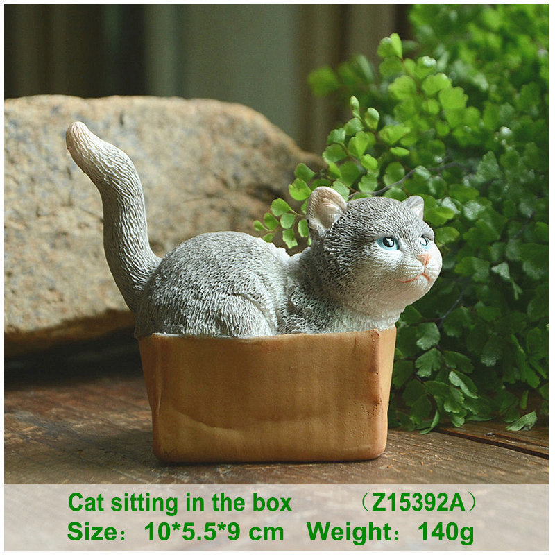 Simulation Cat Ornaments Car Interior Accessories Room Desktop Decoration Cute Dolls
