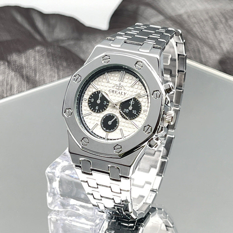 Fashion Men's And Women's Same Steel Belt Quartz With Calendar Waterproof Couple's Watch