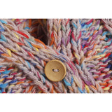 Knitting Needle Hand Crochet Colorized Sweater Women's V-neck