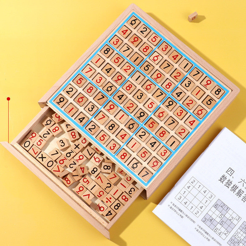 Wooden Sudoku Jiugongge Game Chess Early Education Toys