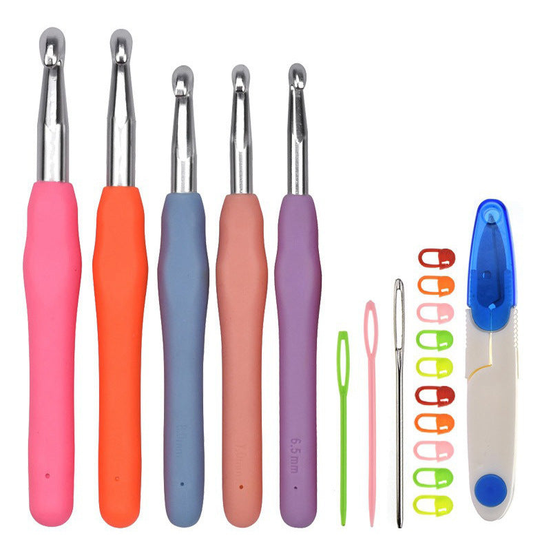 Soft Handle Aluminum Knitting Tool Color Silicone Crochet Hook