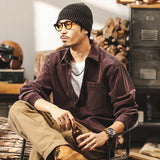 Мужская повседневная куртка с длинными рукавами в стиле ретро из вельвета