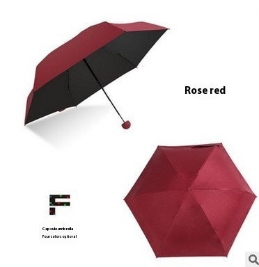 Capsule Umbrella 50 Off Black Rubber Umbrella Ultra-light Mini Pocket Sun Protection Umbrella Sun Umbrella
