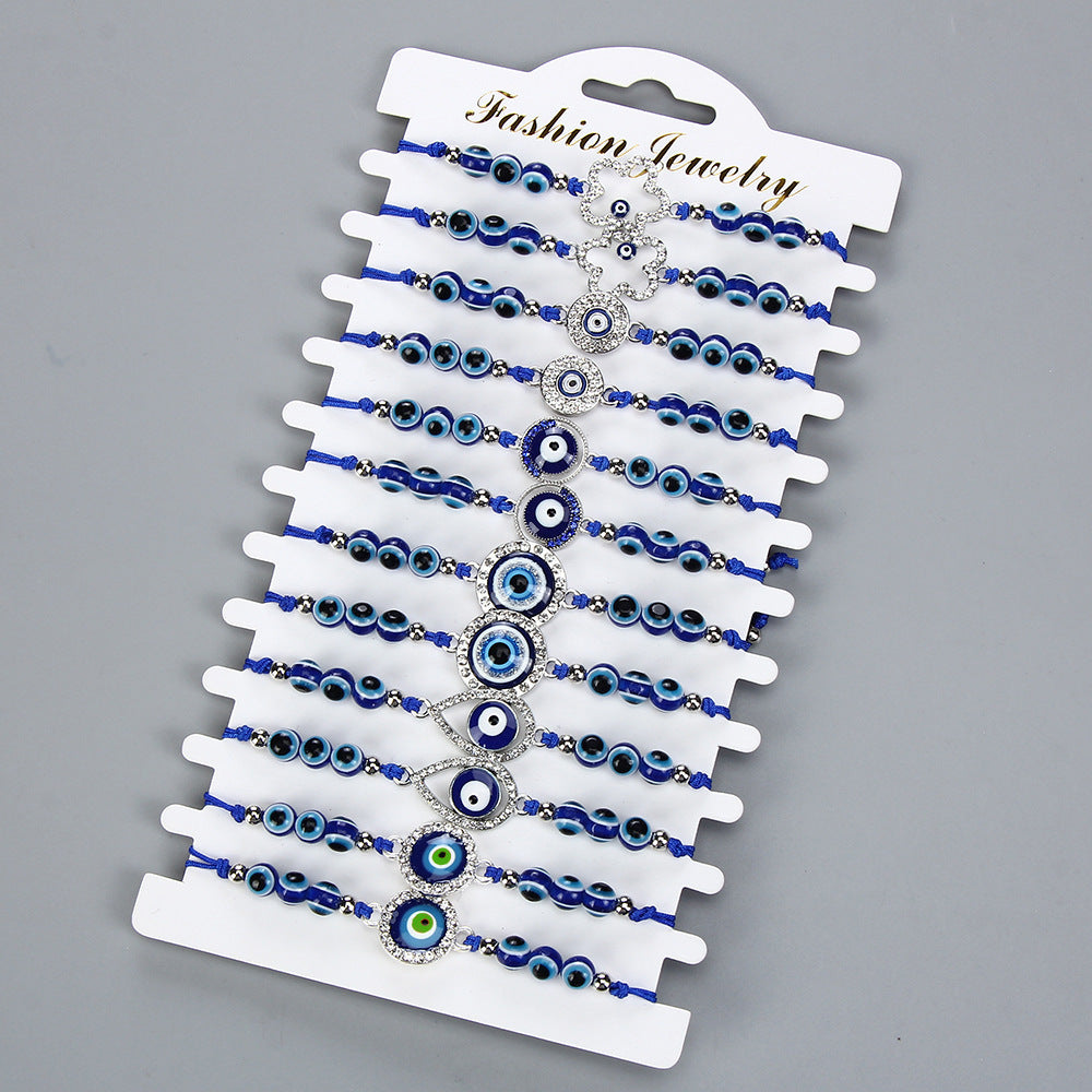 Gem Vintage Geometric Sapphire Blue Beaded Beading Bracelet