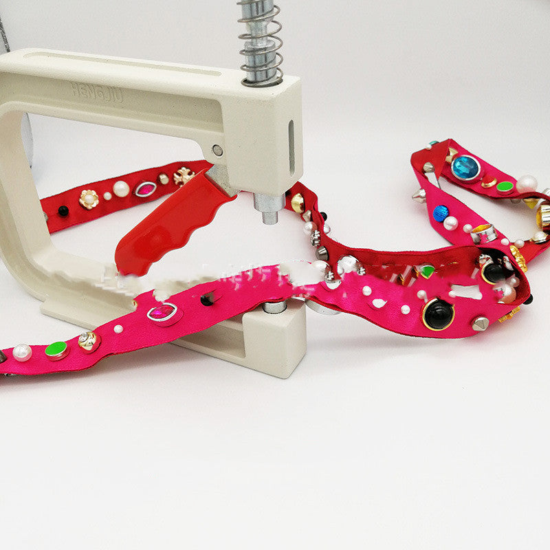 Round Non-porous Pearl Rivet Manual Beading Machine