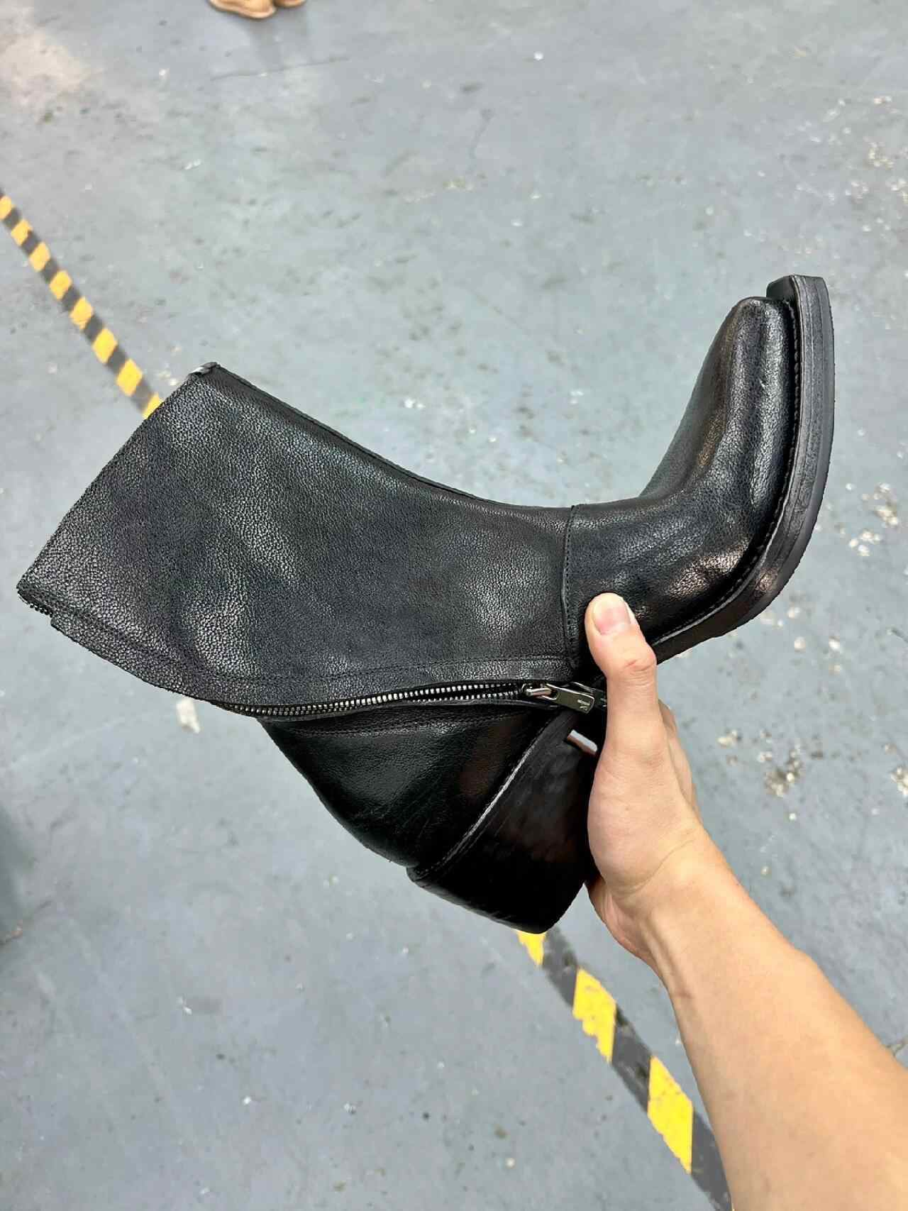 British Wizard Retro Spiral Oblique Zipper Martin Boots