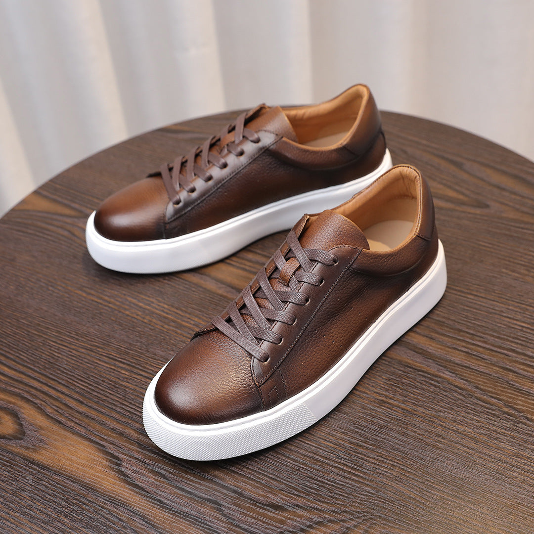 Top Layer Cowhide Men's Shoes Black Commute Leisure