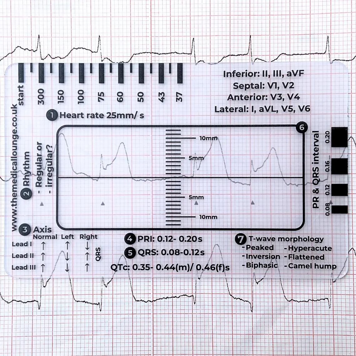ECG Ruler Plastic Measuring Tool