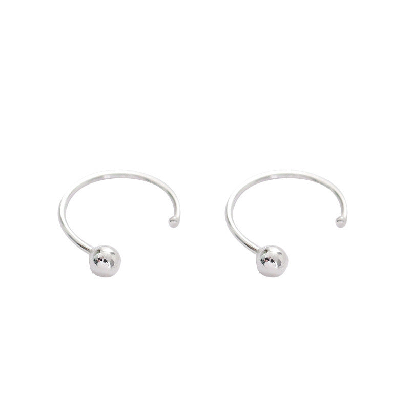999 Sterling Silver Earrings Stud Earrings Female Cold Style Trendy Ear Bone Stud