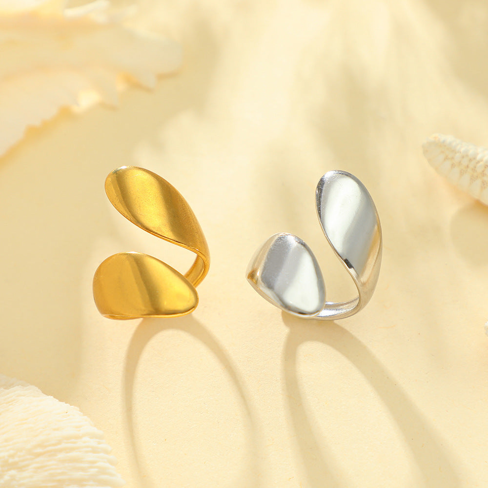 Fashion Simple Style White Dripping Round Ring