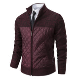 Men's Sweater Coat, Colored Zip-Up Stand-Up Collar Sweater