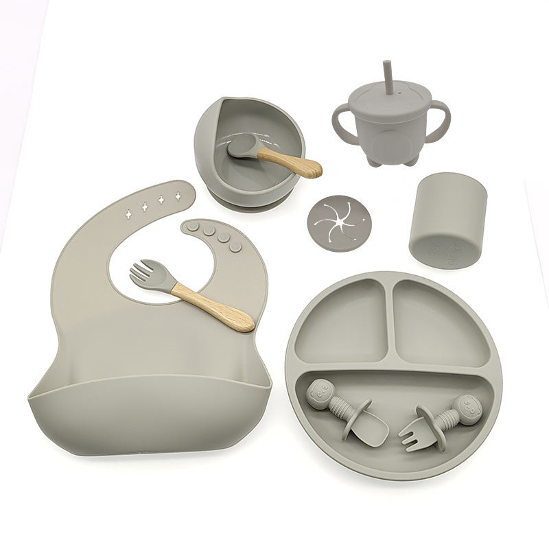 Baby Eat Learning Complementary Food Feeding Silicone Tableware