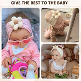 Soft Nylon Baby Flower Headbands For Newborns, Infants & Toddlers  Cute Hair Accessories For Girls Beige, Pink, Khaki