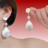 New Chinese Style Silver Needle Water Drop Shell Earrings Fashion All-match