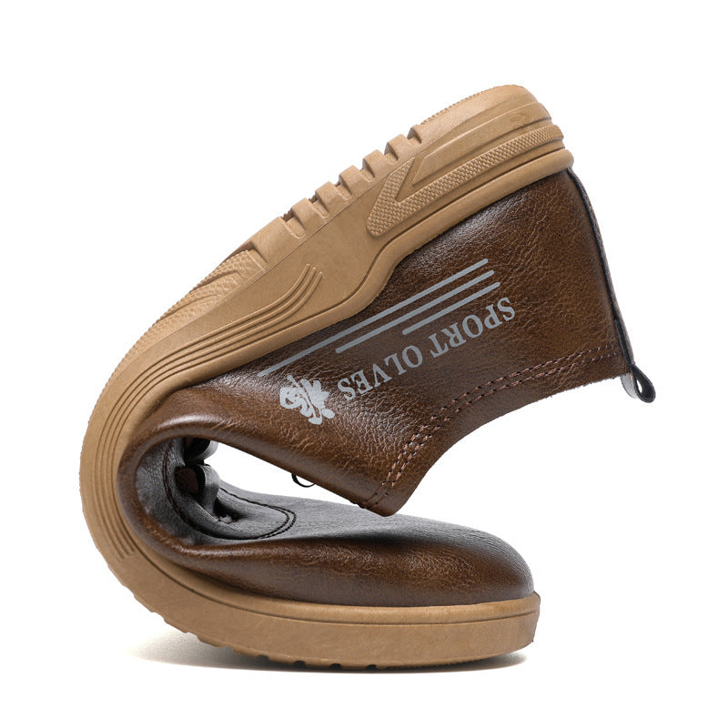 Men's Lace Up Casual Leather Shoes Fashion All-matching