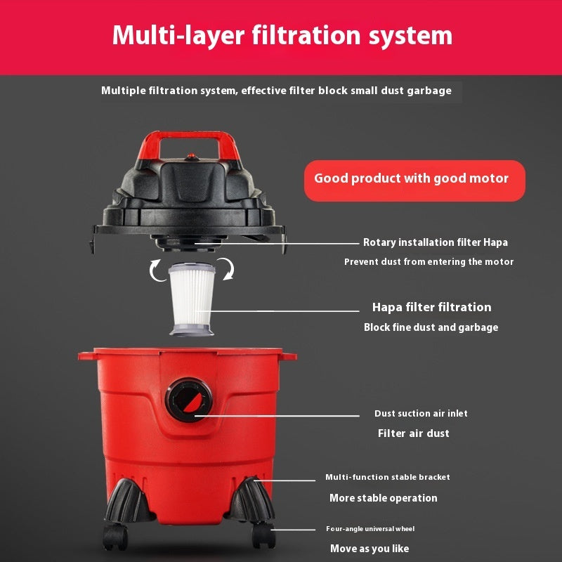 Commercial Vacuum Cleaner Household Large Suction Super Power Suction Mop Integrated Land-opening Beauty Seam Small Industrial A Suction Machine