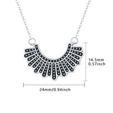 Sterling Silver Ruth Bader Ginsburg Pendant Memorial Jewelry Gifts For Women Girls Chain