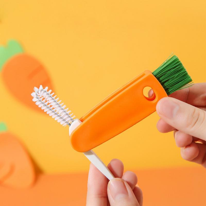 Three-in-one Cup Cover Cleaning Brush Japanese-style Apron Groove Cleaning Brush Kitchen Tools Supplies