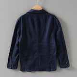 Ретро-легкий в подборе льняной костюм с плоским воротником