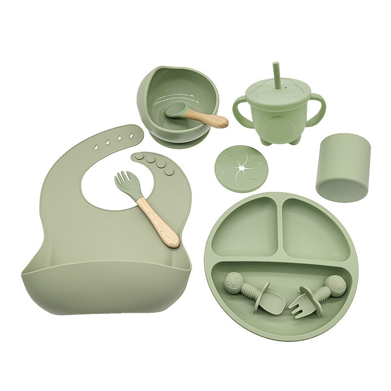 Baby Eat Learning Complementary Food Feeding Silicone Tableware