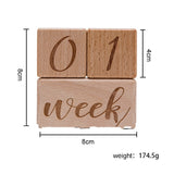 Wooden Cube Baby Milestones Newborn