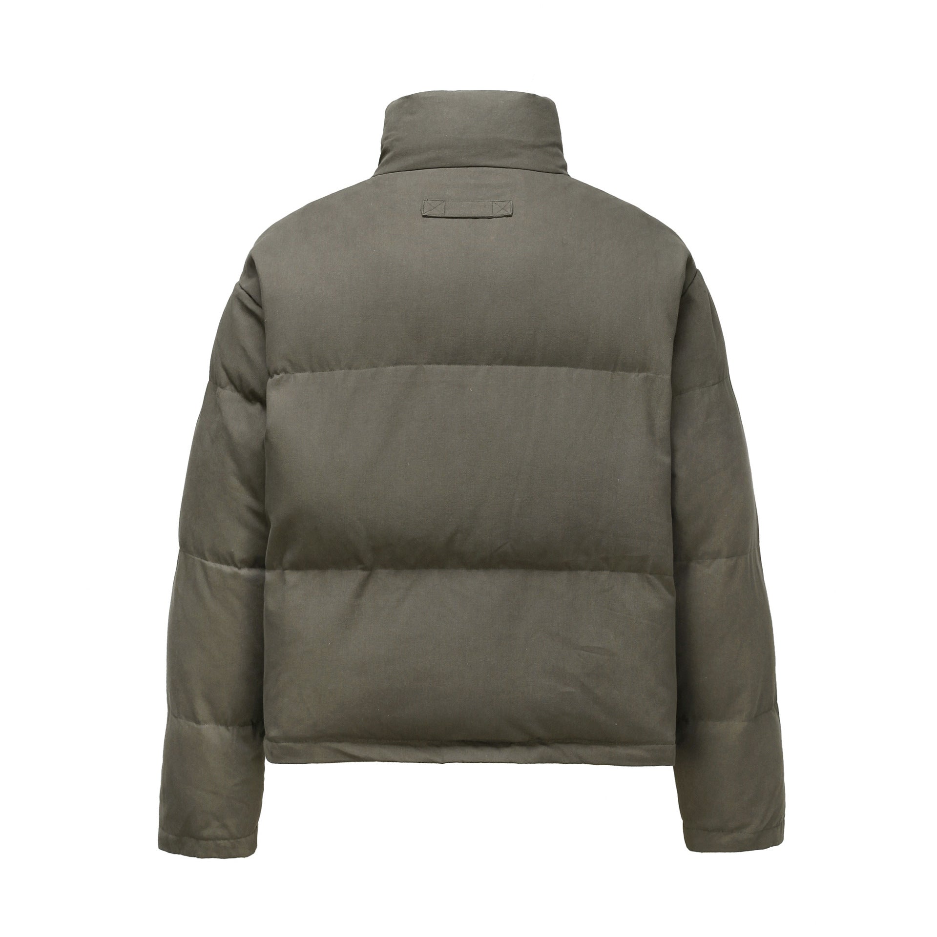 Vintage Army Green Casual Zip Up Stand Collar Jacket Washed Military Jacket