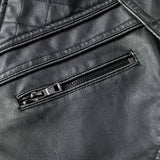 Кожаное пальто мужское винтажное с потертым краем и воротником-стойкой