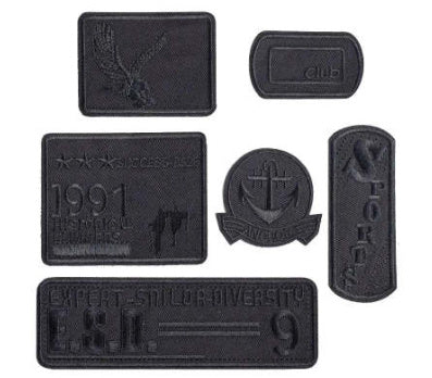 Clothes Sticker Patch Self-adhesive Sewing Free Hole Repair Black Embroidery Pattern Cloth Sticker Repairing Atch