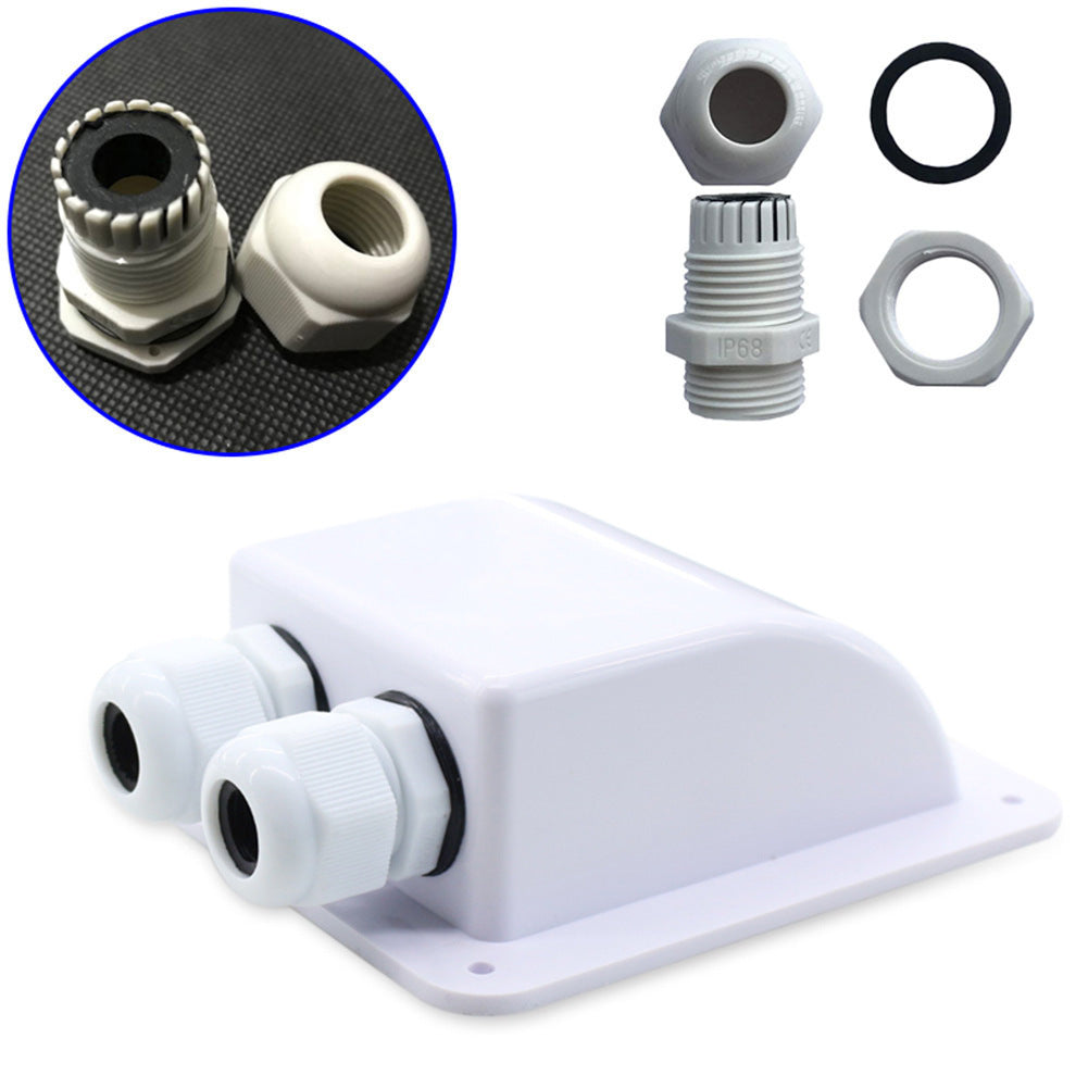 Solar Photovoltaic Plastic Bracket Double Hole ABS Photovoltaic RV Junction Box RV Roof Waterproof Junction Box