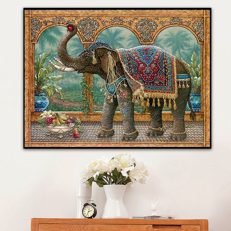 Full Square 5D DIY Diamond Painting Gray Elephant Crystal Embroidery Cross Stitch Needlework Mosaic Painting Decor Gift KBL