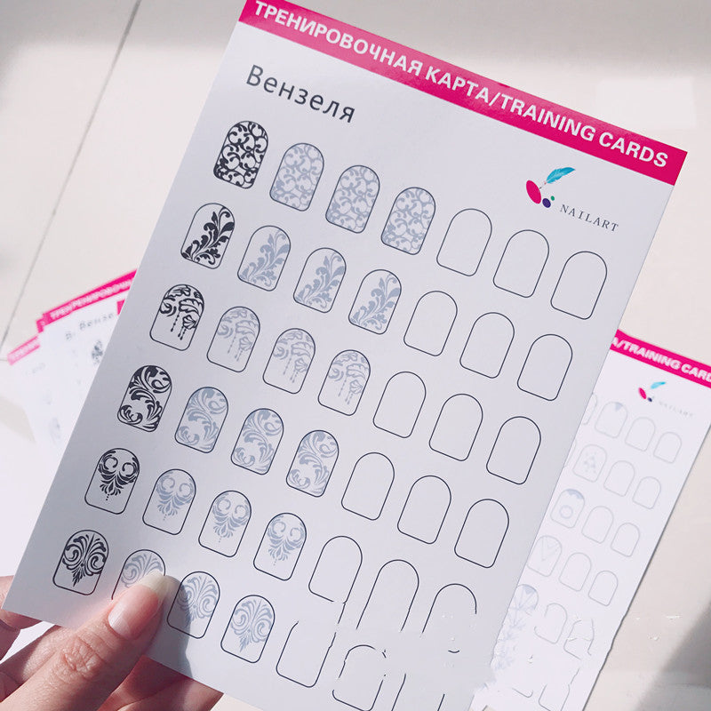 Nail Art Training Practice Book Lines Drawing Painting Learning