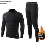 Turtleneck Velvet Padded Warm Tights Men's Winter Running Fitness Cold-proof Base Clothing