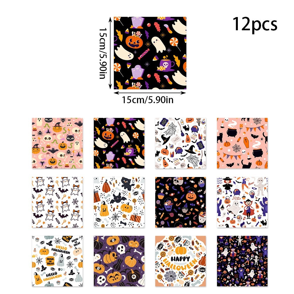 Halloween Decoration Pumpkin Horror Skull Wrapping Paper Handmade Gift Box