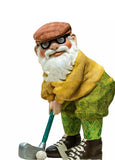 The Garden Is Decorated With Statues Of Golfing Gnomes