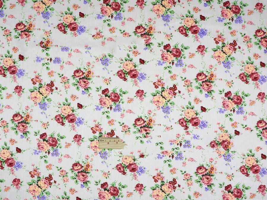Plant Flowers Small Clear Floral Cotton Fabric