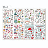 A4 Love Wedding Scrapbooking Stickers
