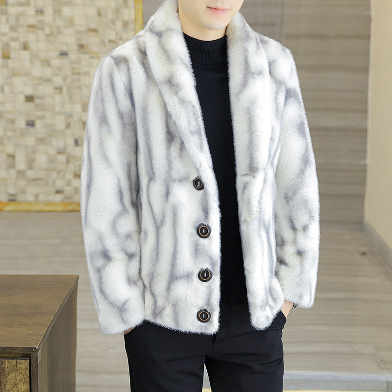 Mink coat men winter fur trend